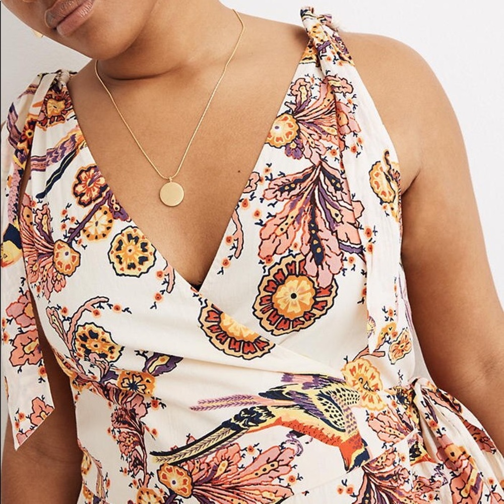 Madewell Banjanan Tropical Floral Wrap Midi Dress - Picture 5 of 14